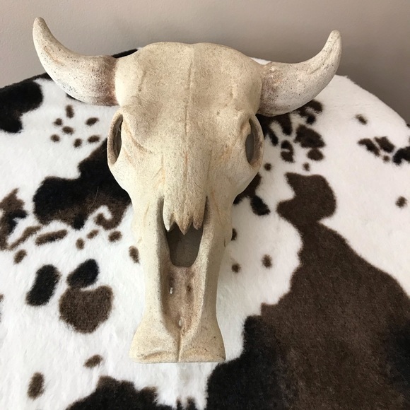 Vintage Stone Replica of a Steer Head Skull EUC - Picture 2 of 6